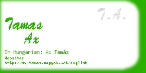 tamas ax business card